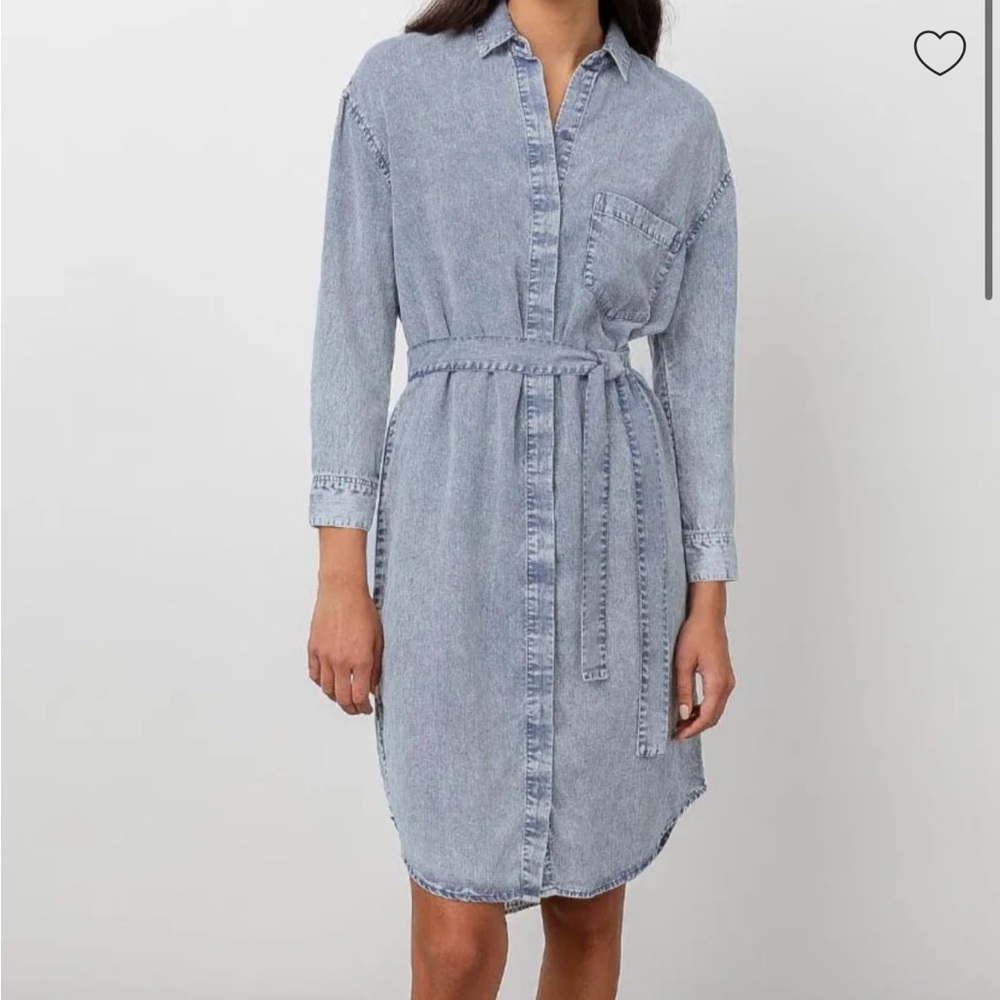 Rails Ames Blue Acid Wash Gray Denim Dress- Button down! LARGE- NWT